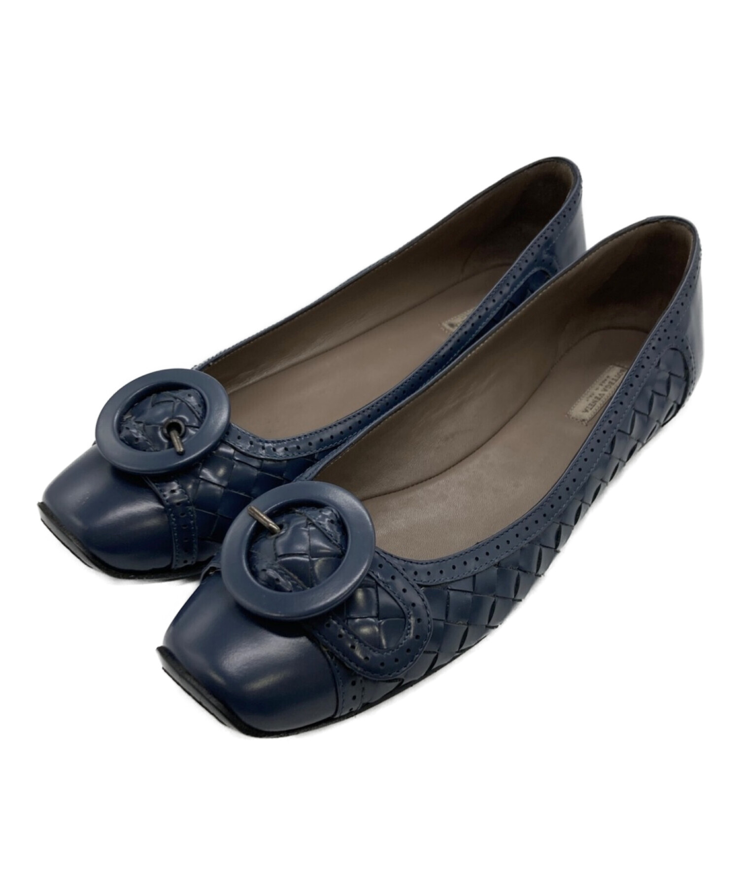 BOTTEGA VENETA ネイビー フラットシューズ