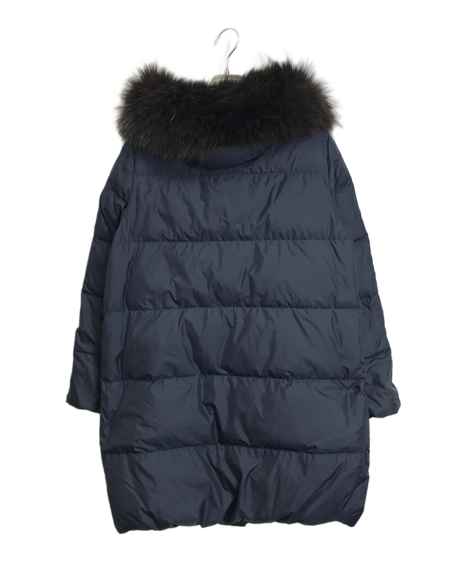 ナノユニバース×西川ダウンラクーンファー付ダウンジャケットネイビー40