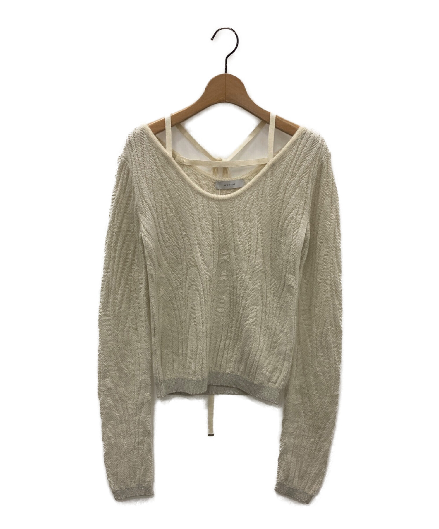 中古・古着通販】MURRAL (ミューラル) Frost knit top アイボリー 
