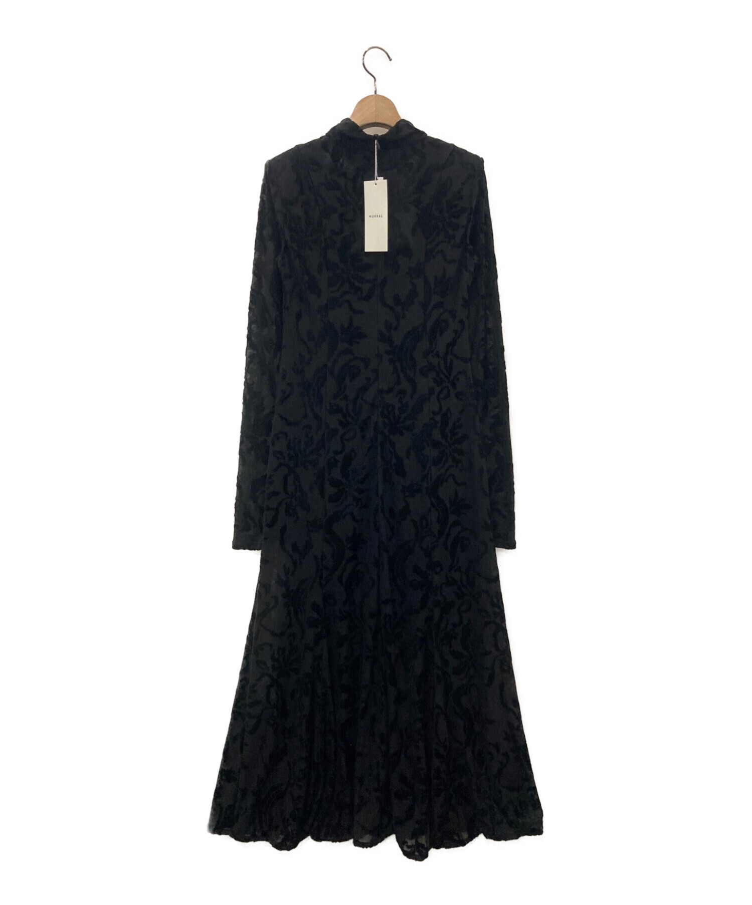 Snowflake jacquard velor dress (Black)