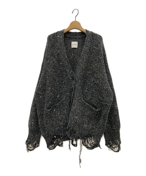 中古・古着通販】NOUNLESS (ナウンレス) SHINY GRUNGE KNIT CARDIGAN 