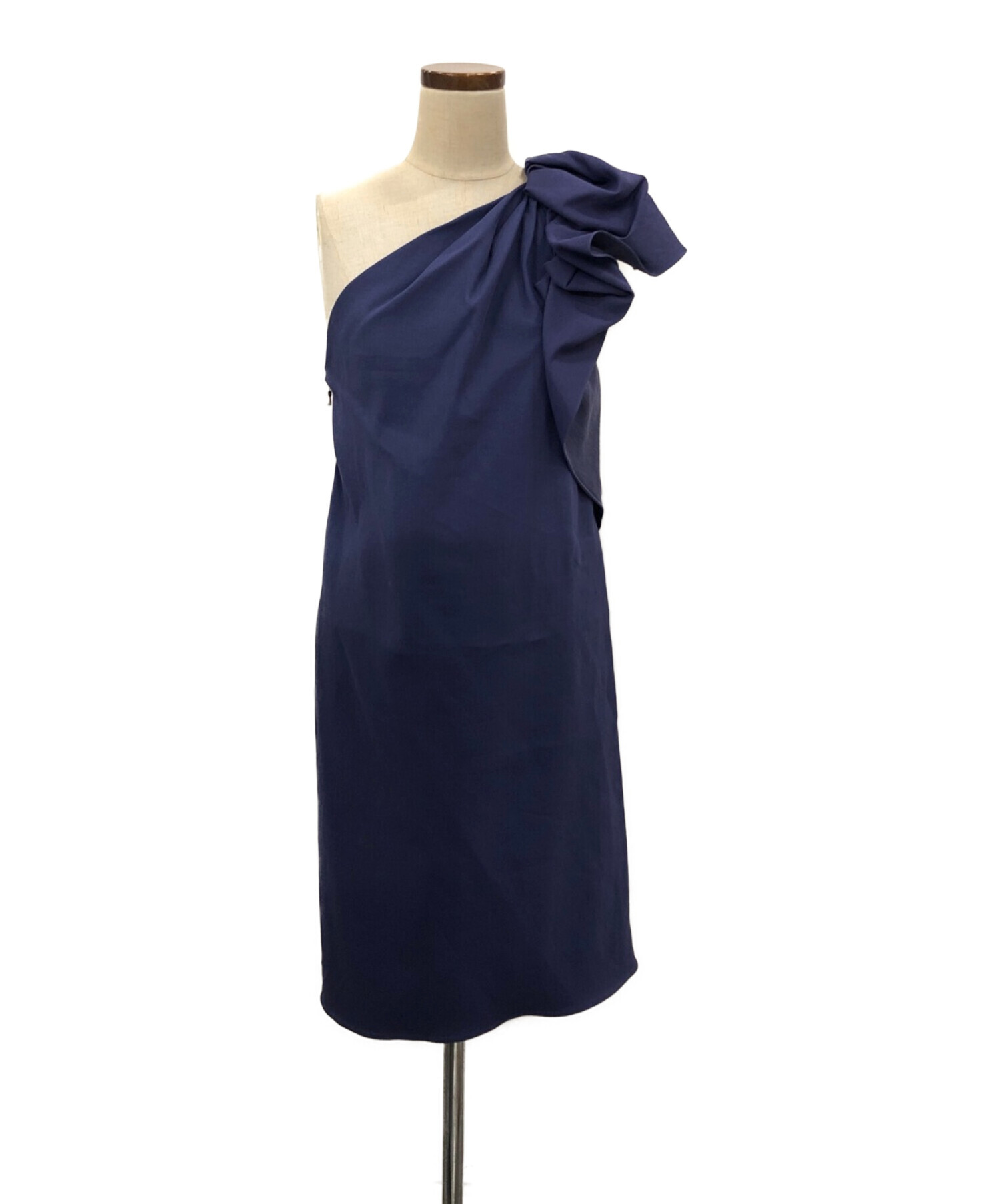 中古・古着通販】LANVIN (ランバン) ワンショルダードレス ブルー 