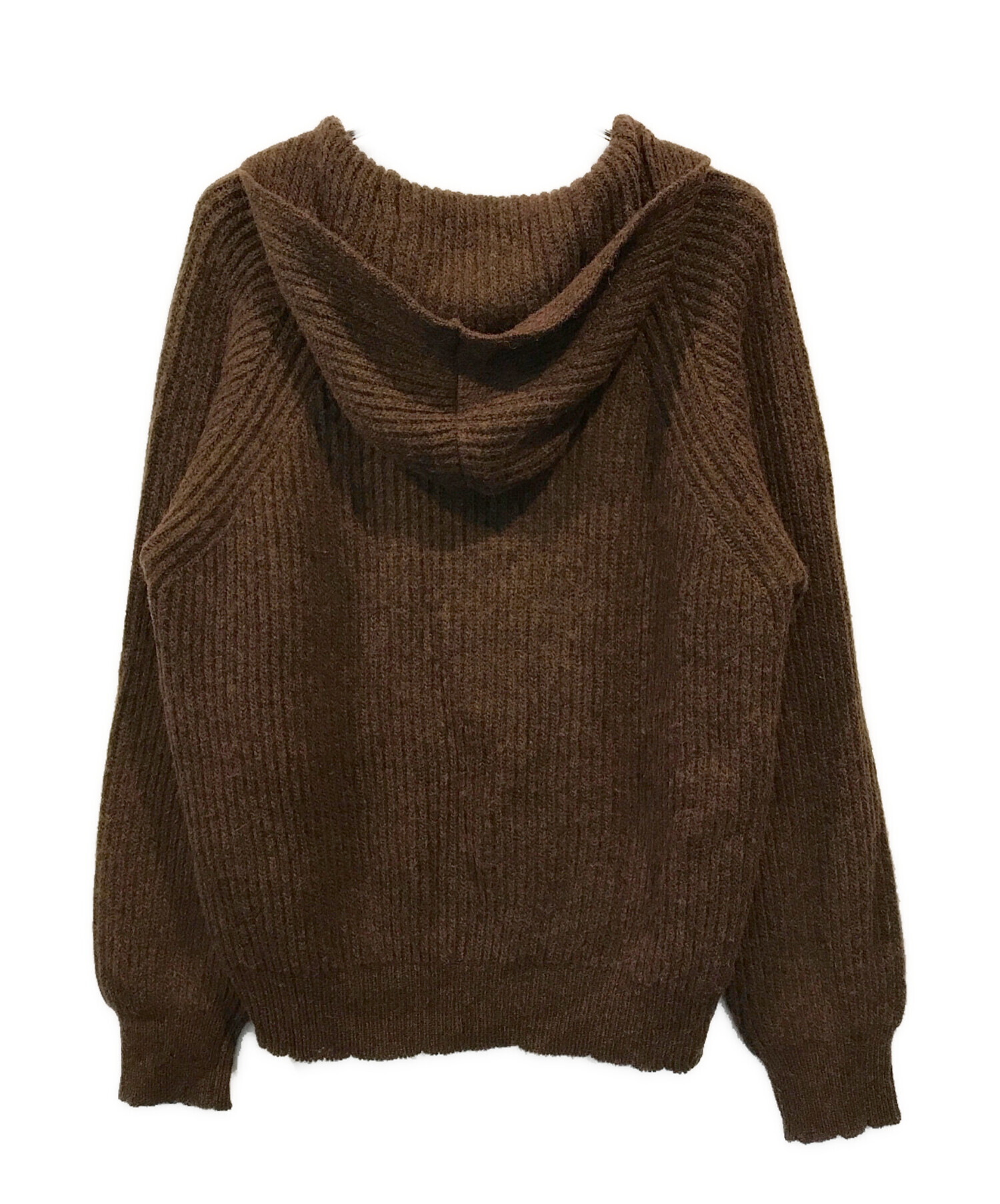 中古・古着通販】UNUSED (アンユーズド) 5G KNIT HOODIE BROWN サイズ 