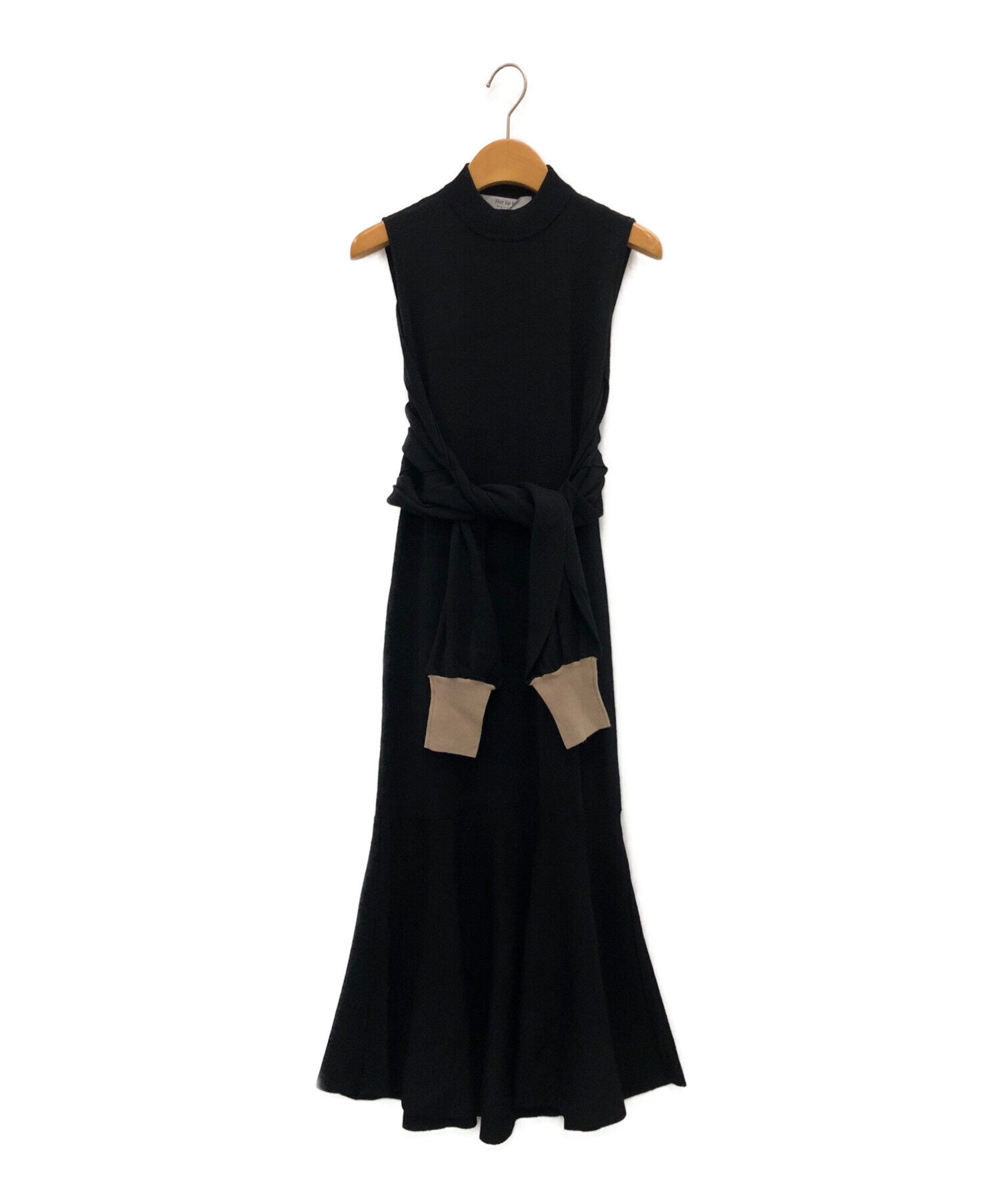 Multiway Mermaid Knit Dress 黒S herlipto｜ファッション