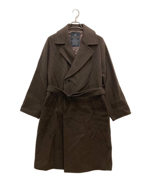 新品] 「SUPER140'S」ダブルメルトンベルテッド コート サイズM