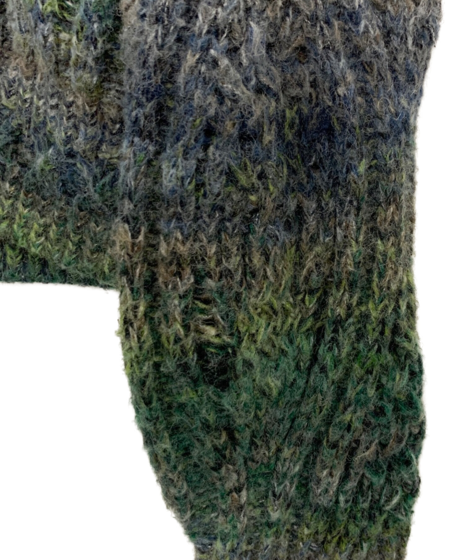中古・古着通販】MURRAL (ミューラル) Hazy knit cardigan グリーン 