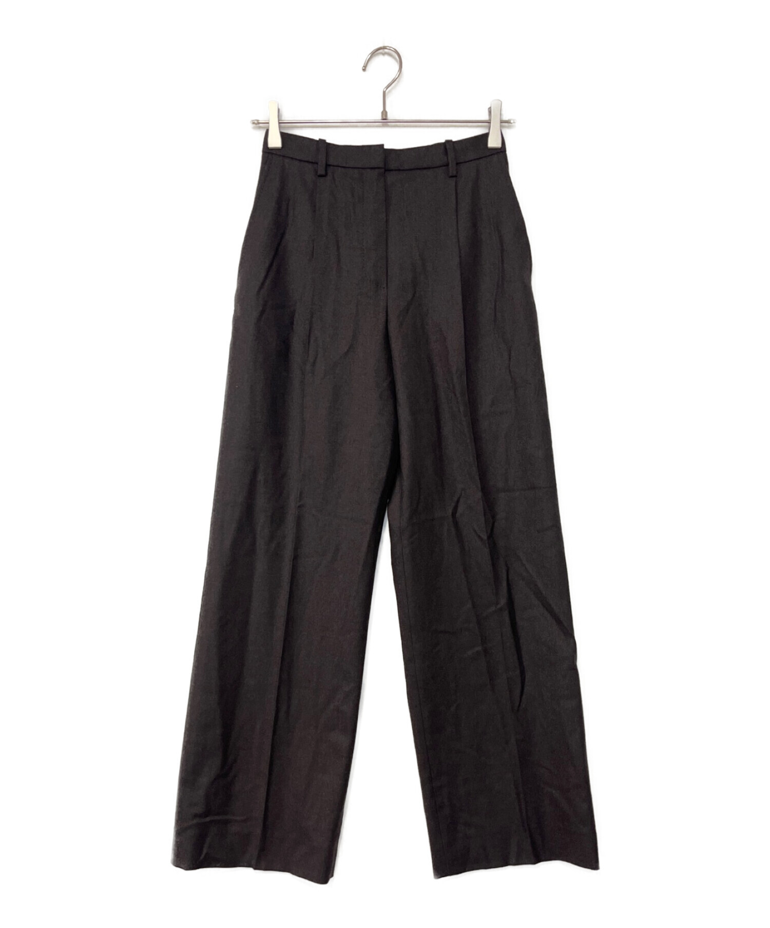 HERMES】Wool Wide Tuck Trousers GRAY 【公式通販】