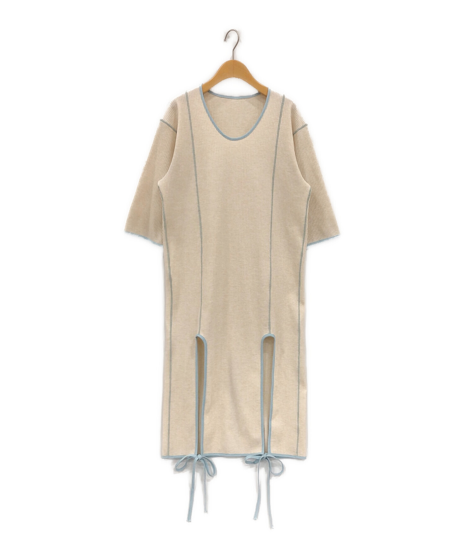 中古・古着通販】osakentaro (オサケンタロウ) RIB DRESS ベージュ 