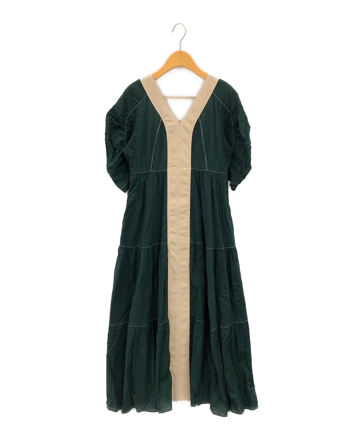 中古・古着通販】MURRAL (ミューラル) Wave cotton tiered dress 