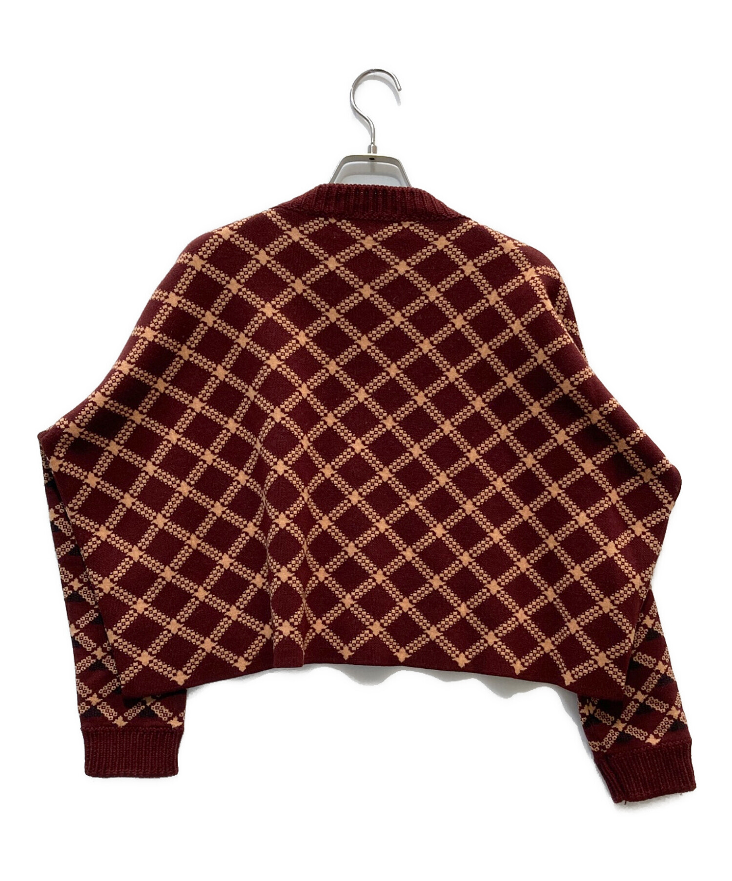 中古・古着通販】MARNI (マルニ) 総柄ウールニット ワインレッド 
