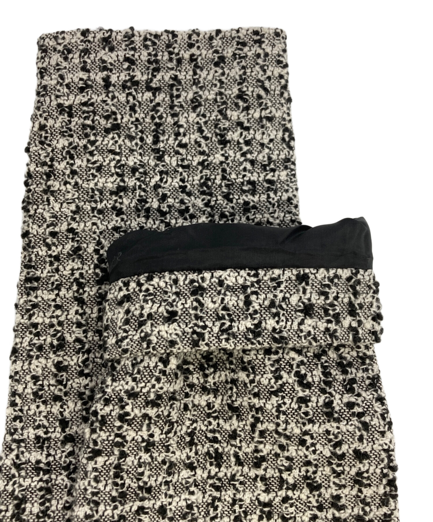 中古・古着通販】sheller (シェリエ) ツイードフリンジトップ ホワイト  
