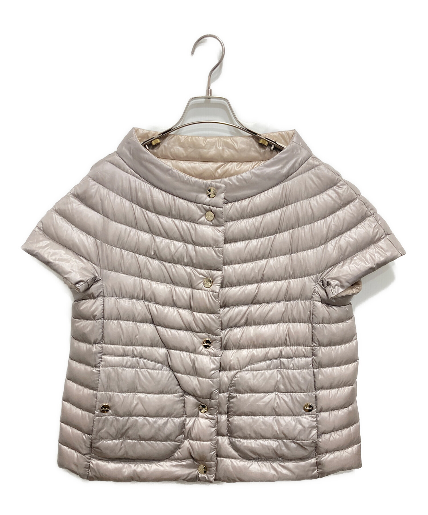 極美品】Herno ヘルノ レディース ダウンベスト 42 ベージュ系 【公式