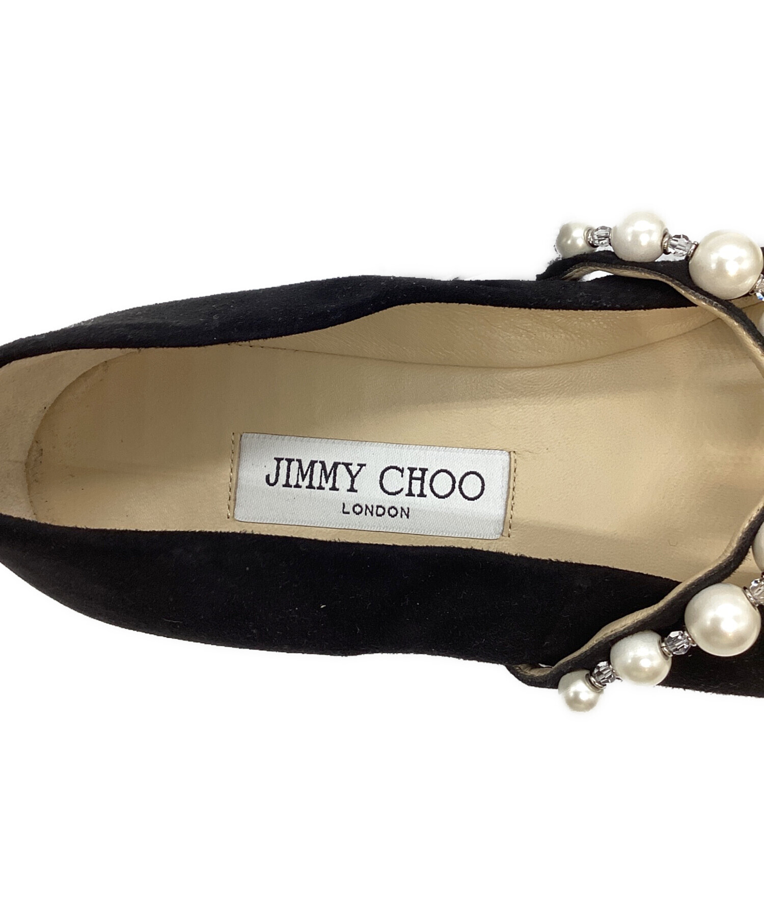 中古・古着通販】JIMMY CHOO (ジミーチュウ) パール付スエードフラット  