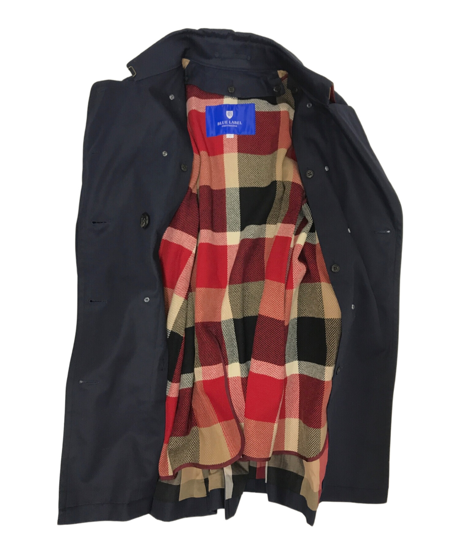 新品　ブルーレーベルクレストブリッジ　ライナー付トレンチコート　撥水　赤　L 新品 ブルーレーベルクレストブリッジ ライナー付トレンチコート 撥水