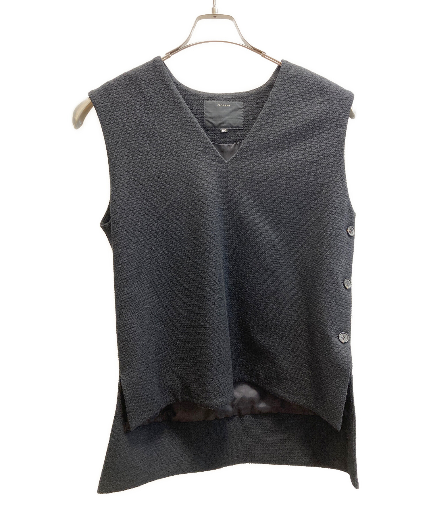 中古・古着通販】FLORENT (フローレント) TWEED-LIKE VEST ブラック 