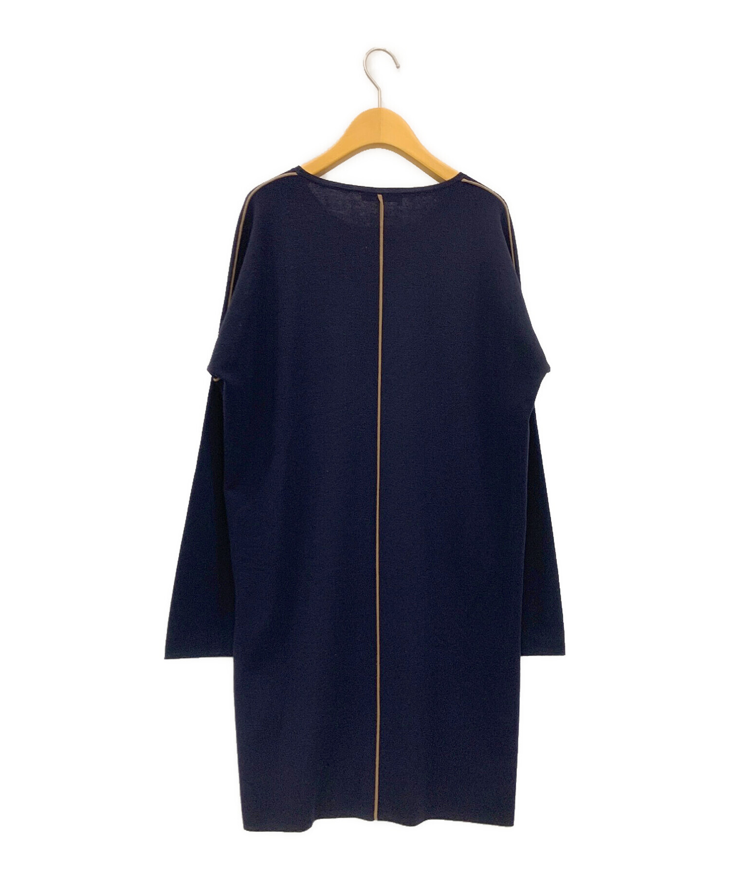 中古・古着通販】MaxMara (マックスマーラ) ニットワンピース ネイビー  
