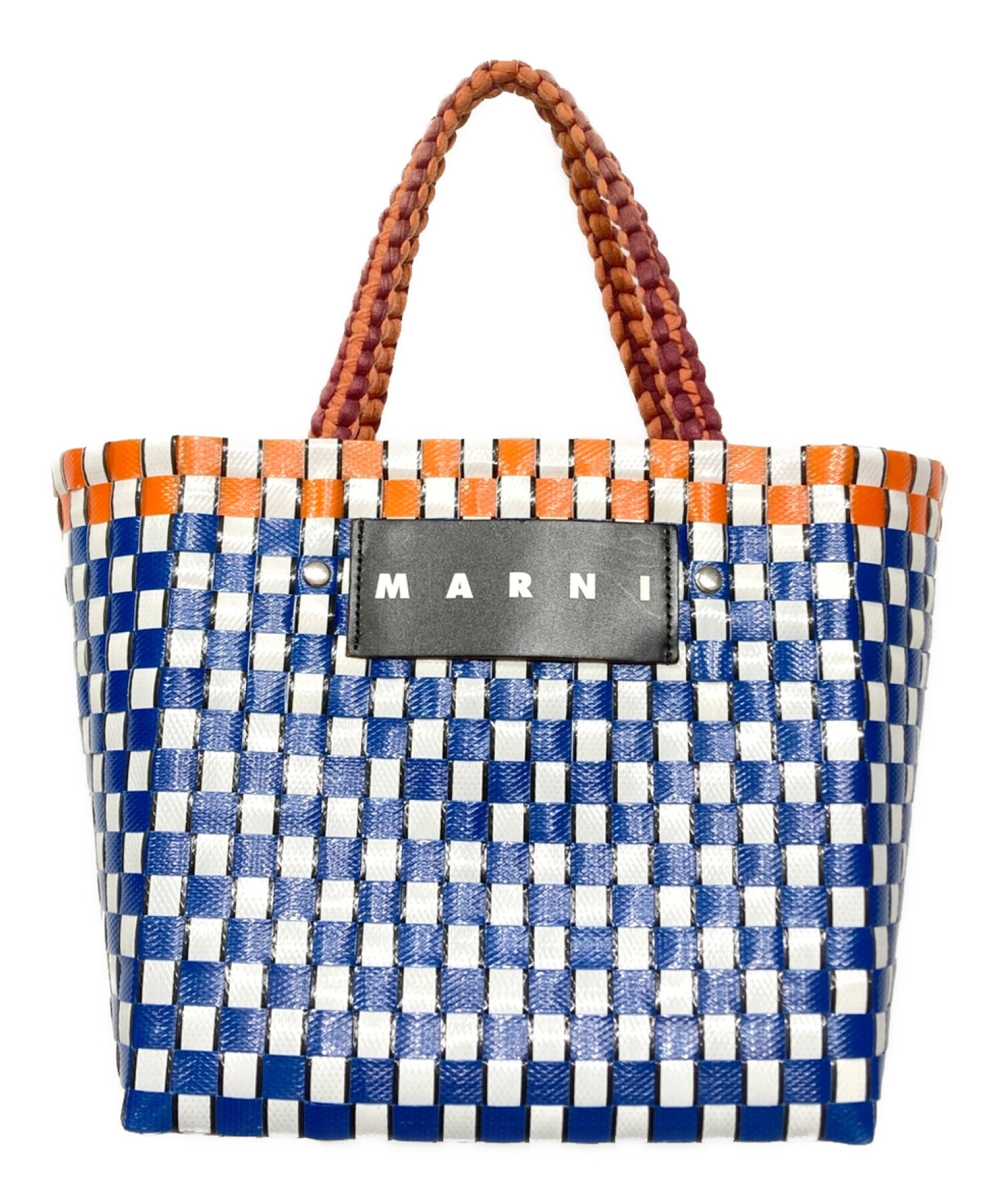 中古・古着通販】MARNI (マルニ) カゴバッグ ブルー×オレンジ  