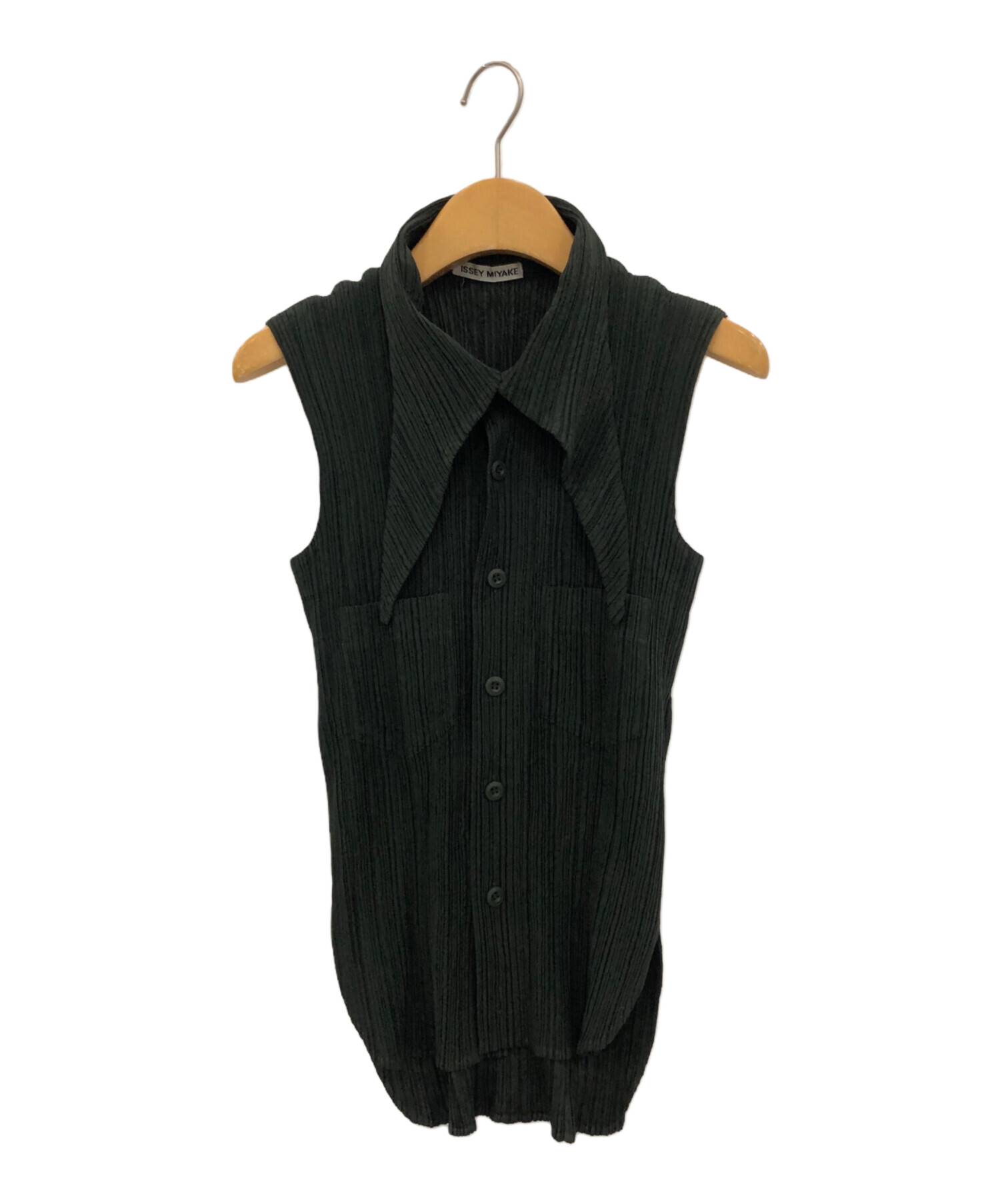 中古・古着通販】ISSEY MIYAKE (イッセイミヤケ) プリーツノースリーブ 
