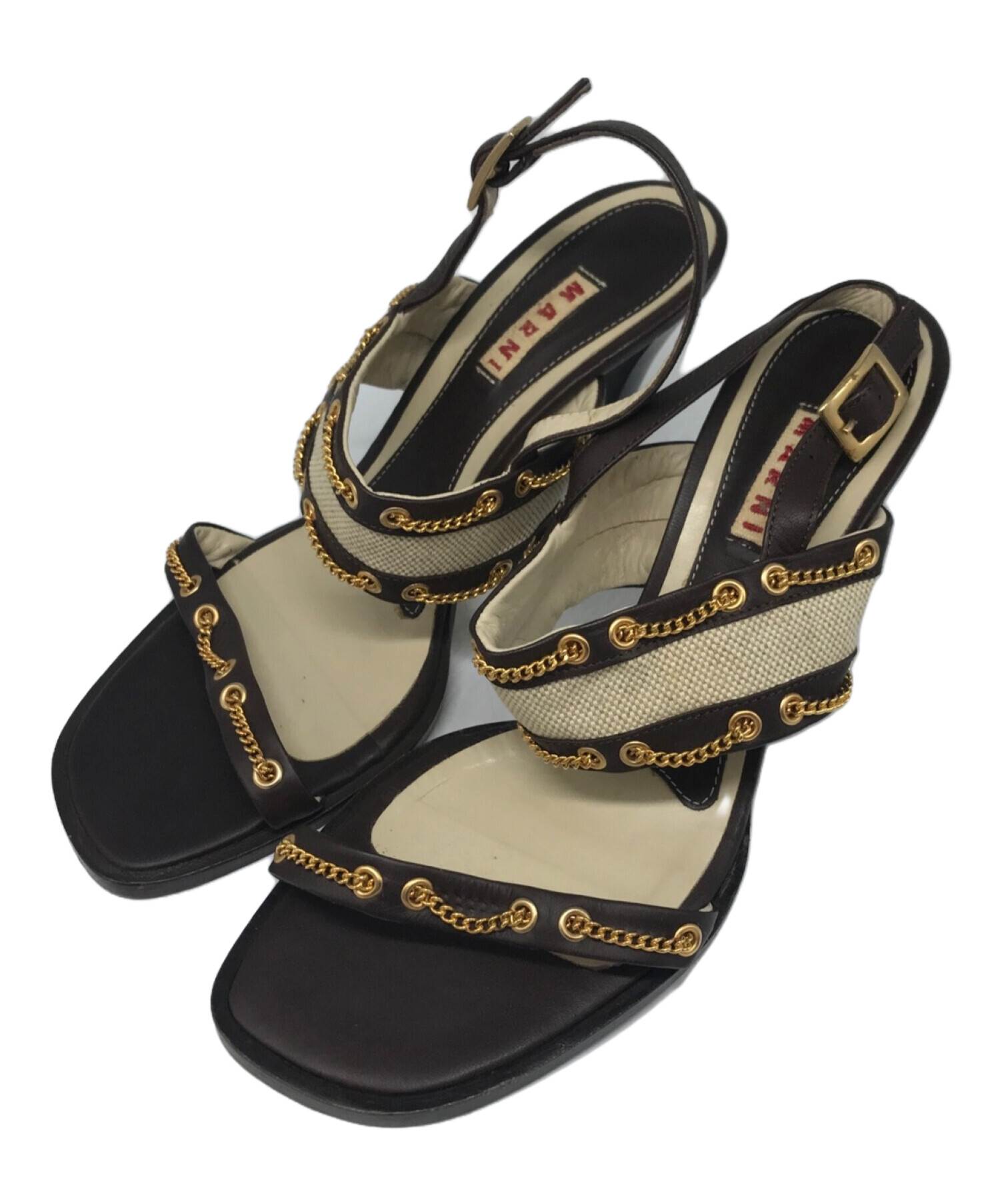 中古・古着通販】MARNI (マルニ) サンダル ヒールサンダル ブラウン 