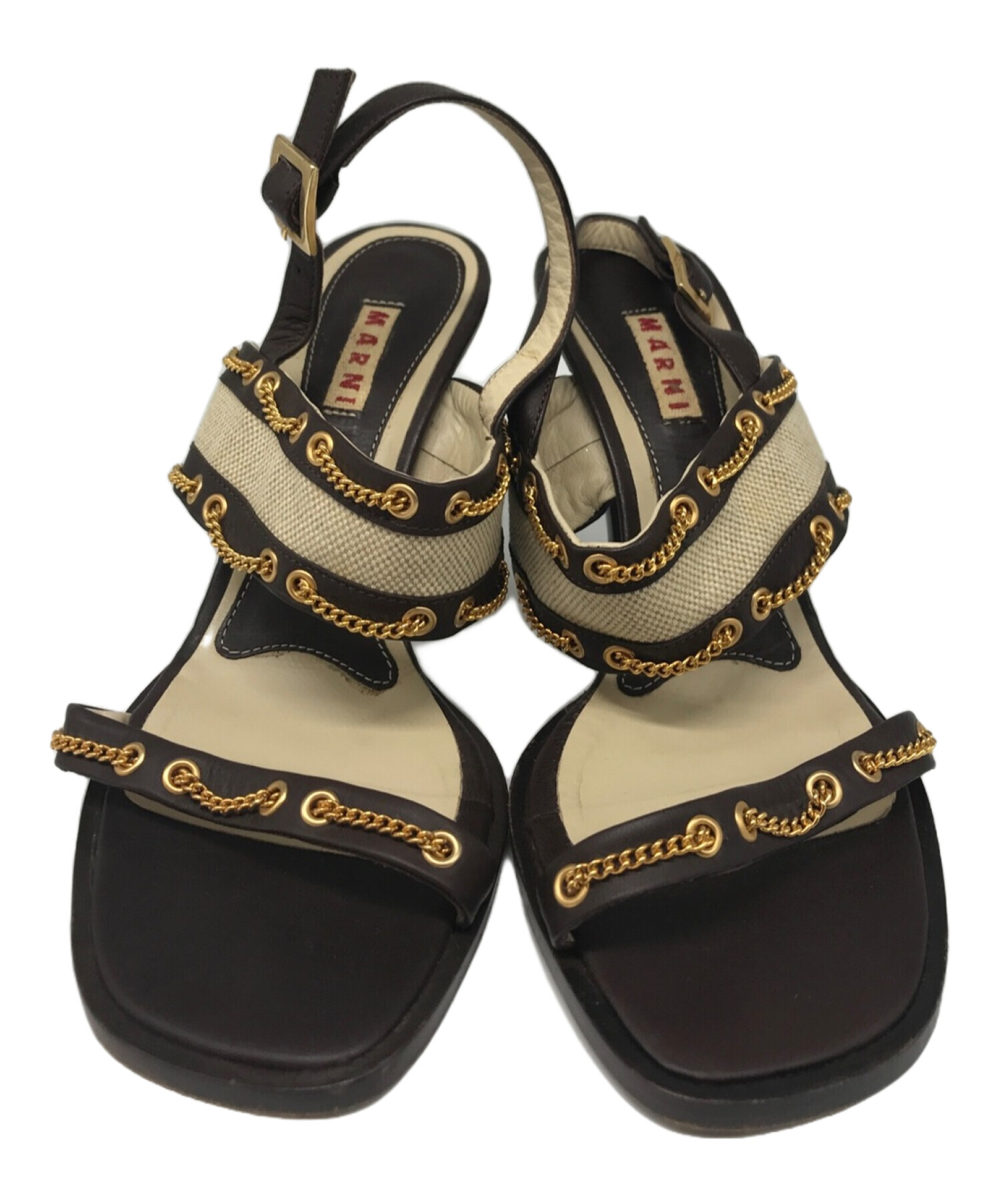 中古・古着通販】MARNI (マルニ) サンダル ヒールサンダル ブラウン 