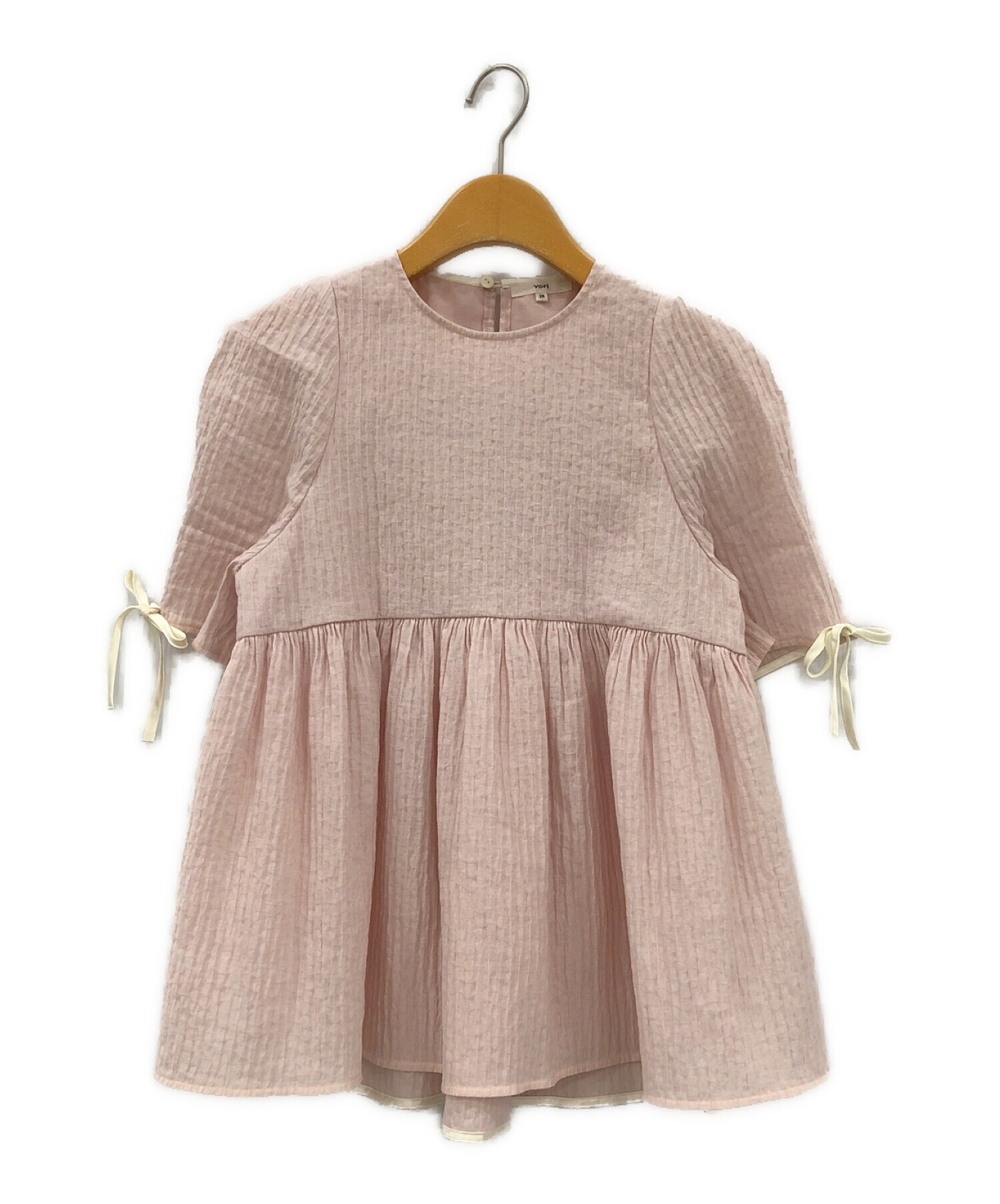 yori ヨリ フクレフレアブラウス ピンク36 美品 新品未使用品 yori ヨリ フクレフレアブラウス ピンク 36