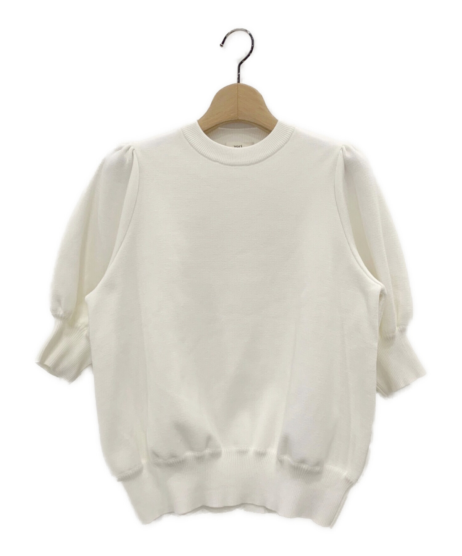 中古・古着通販】YORI (ヨリ) コットンパフスリーブニット ホワイト 