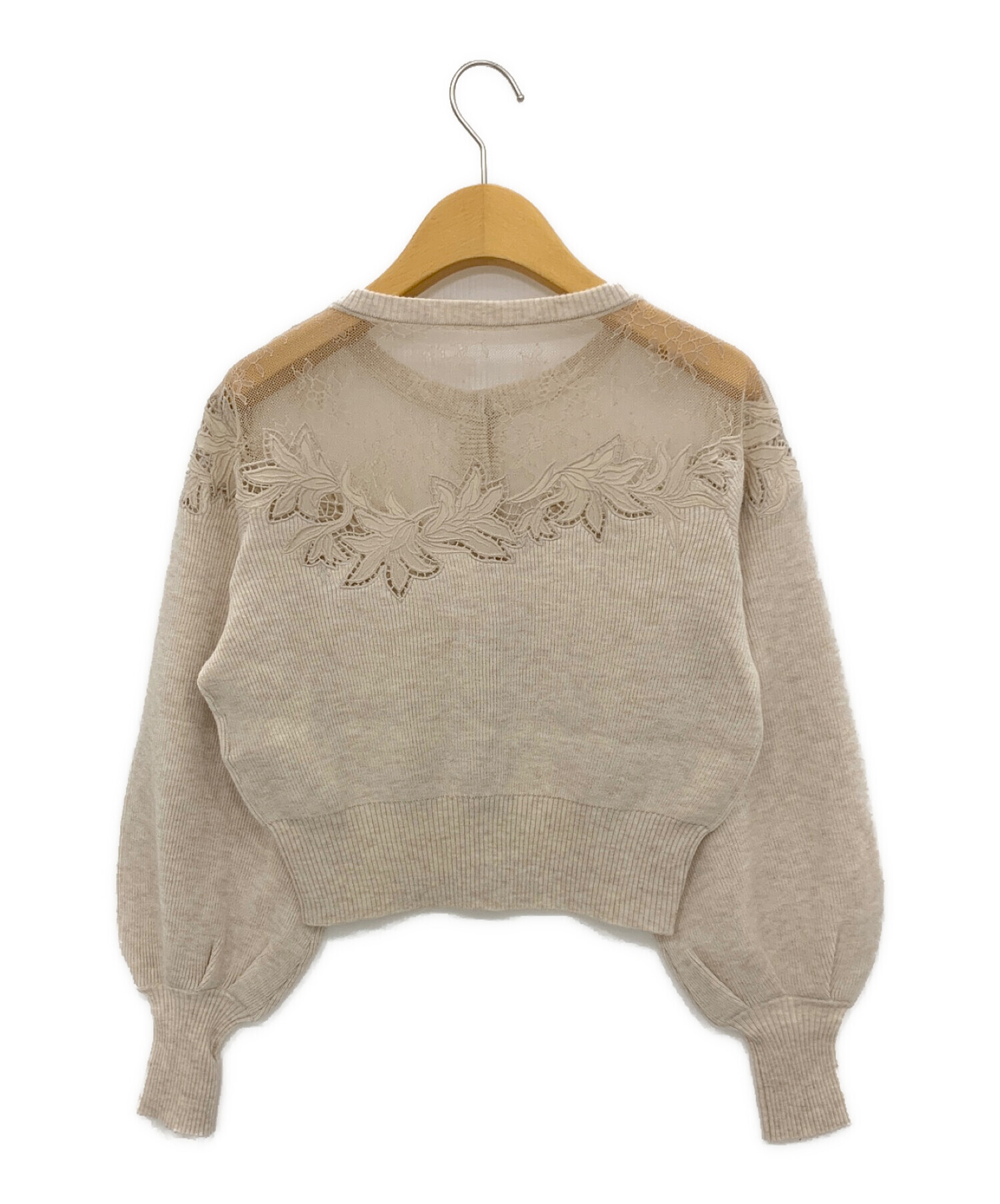 Lace Trimmed Pearl-Button Cardigan