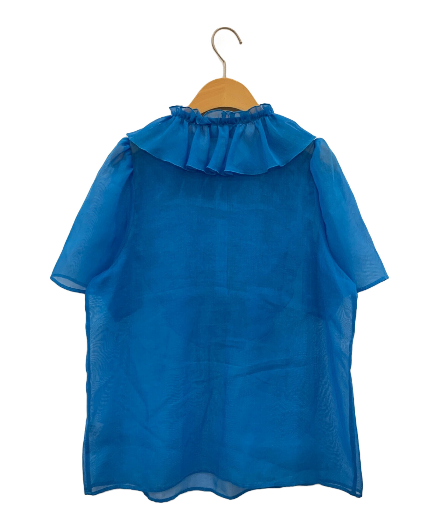 UNITED ARROWS LUXURY オーガンジー フリル ブラウス