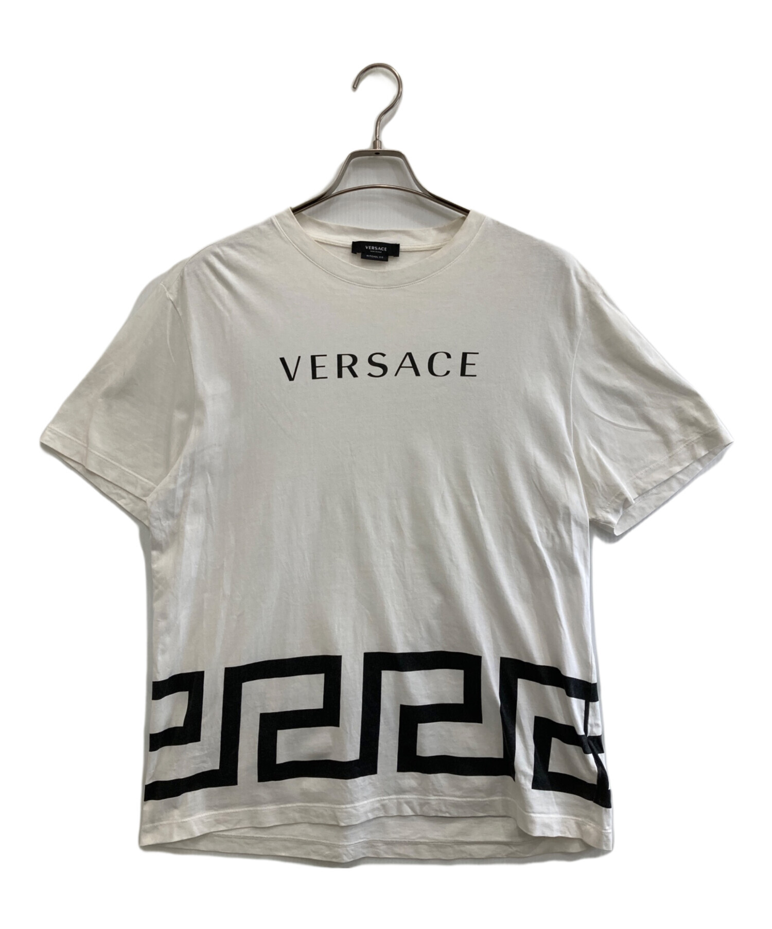中古・古着通販】VERSACE (ヴェルサーチ) グレカロゴクルーネックT 
