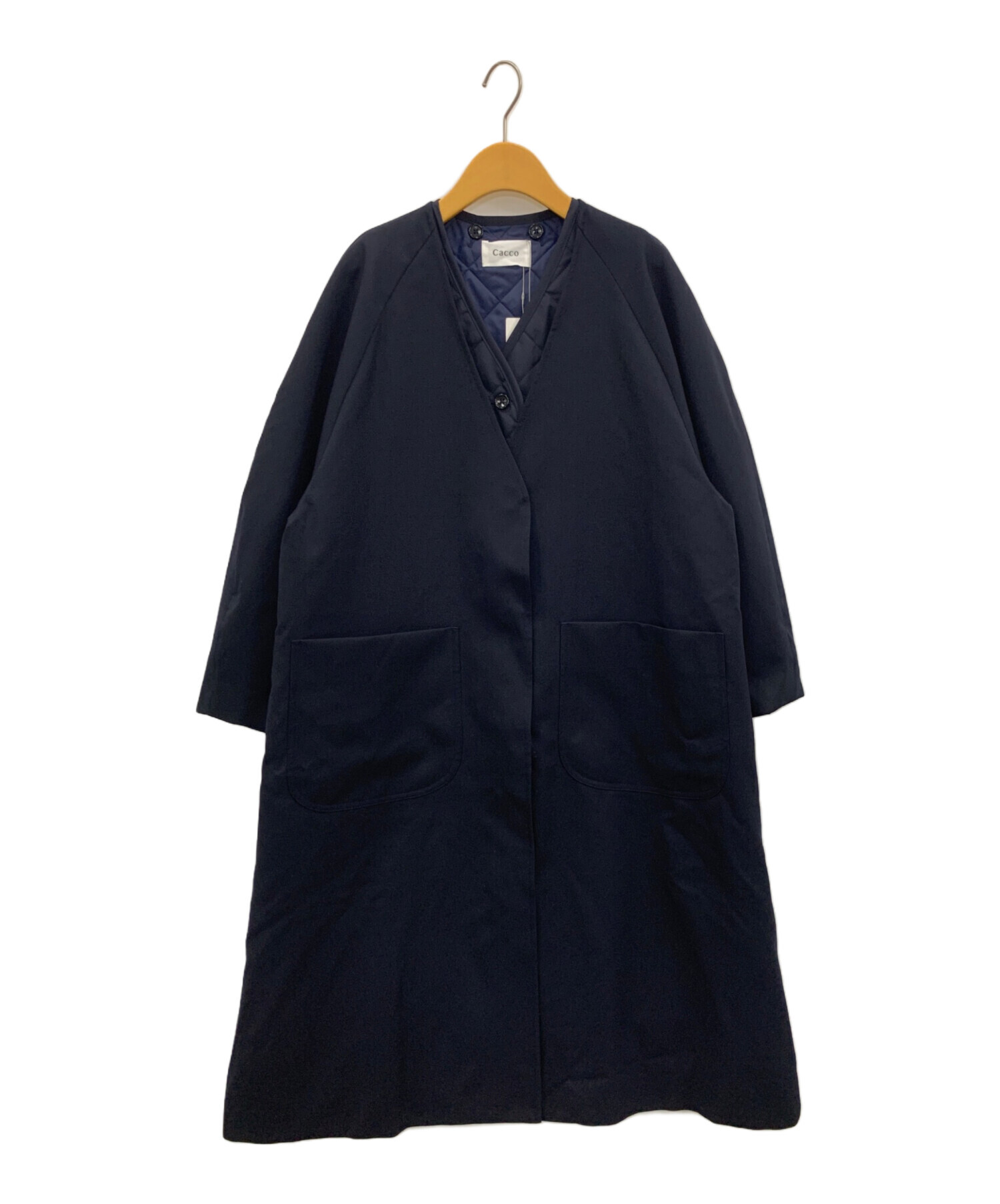 中古・古着通販】Cacco (カッコ) ウールの3WAY マキシコート ネイビー  