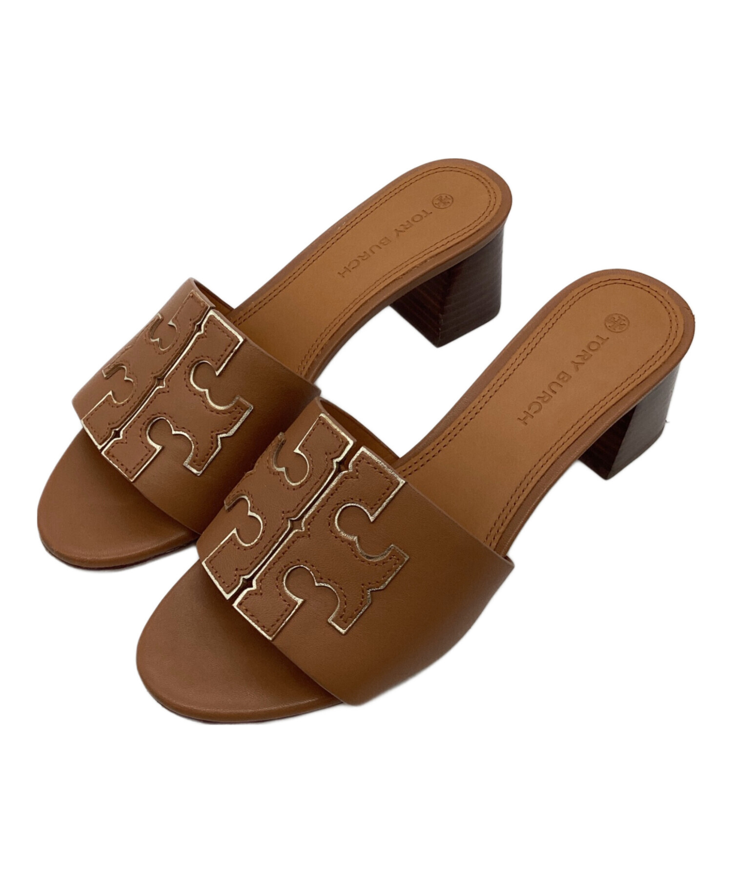 TORY BURCH(トリーバーチ) サンダル 6M レディース - ベージュ×黒 型 