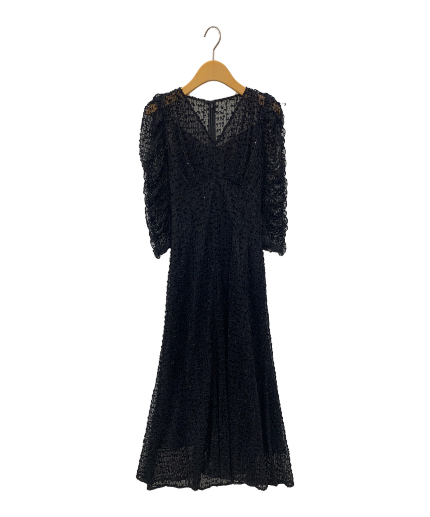 ORGUE ステッチクロスドッキングワンピース(black) ねばり 