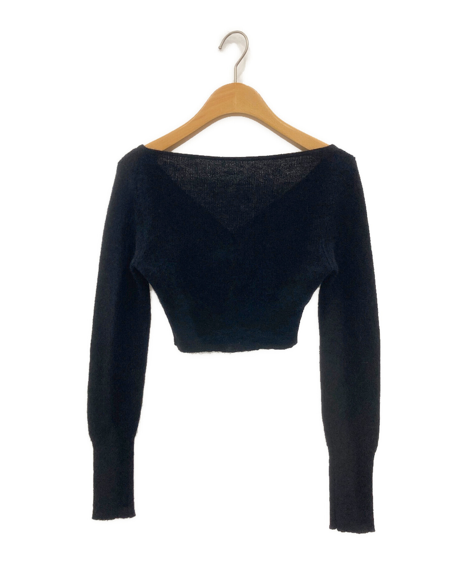 jacquemus モヘアカーディガン クロップド ブラック-③☆ありがとうご