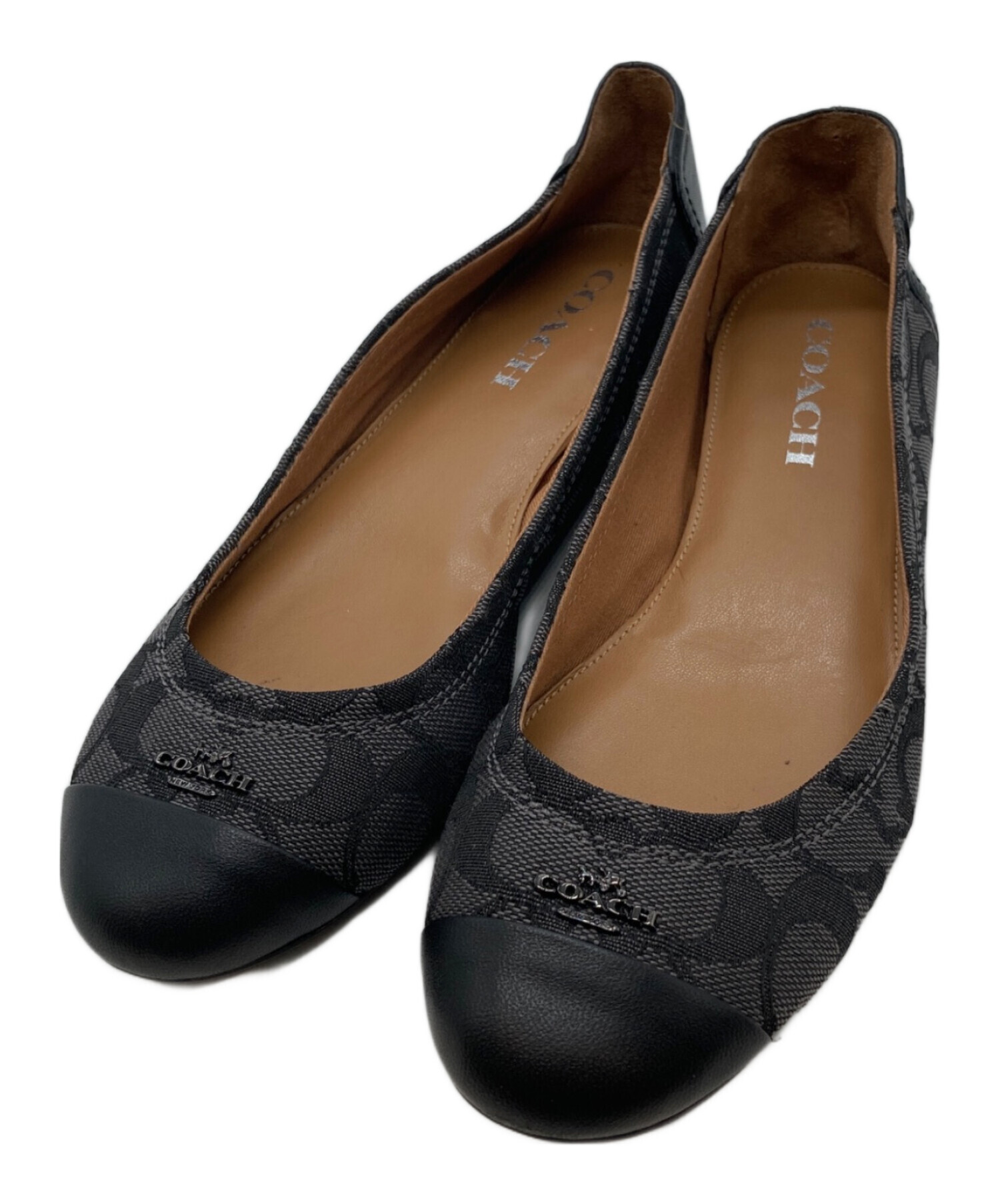 コーチフラットシューズ黒