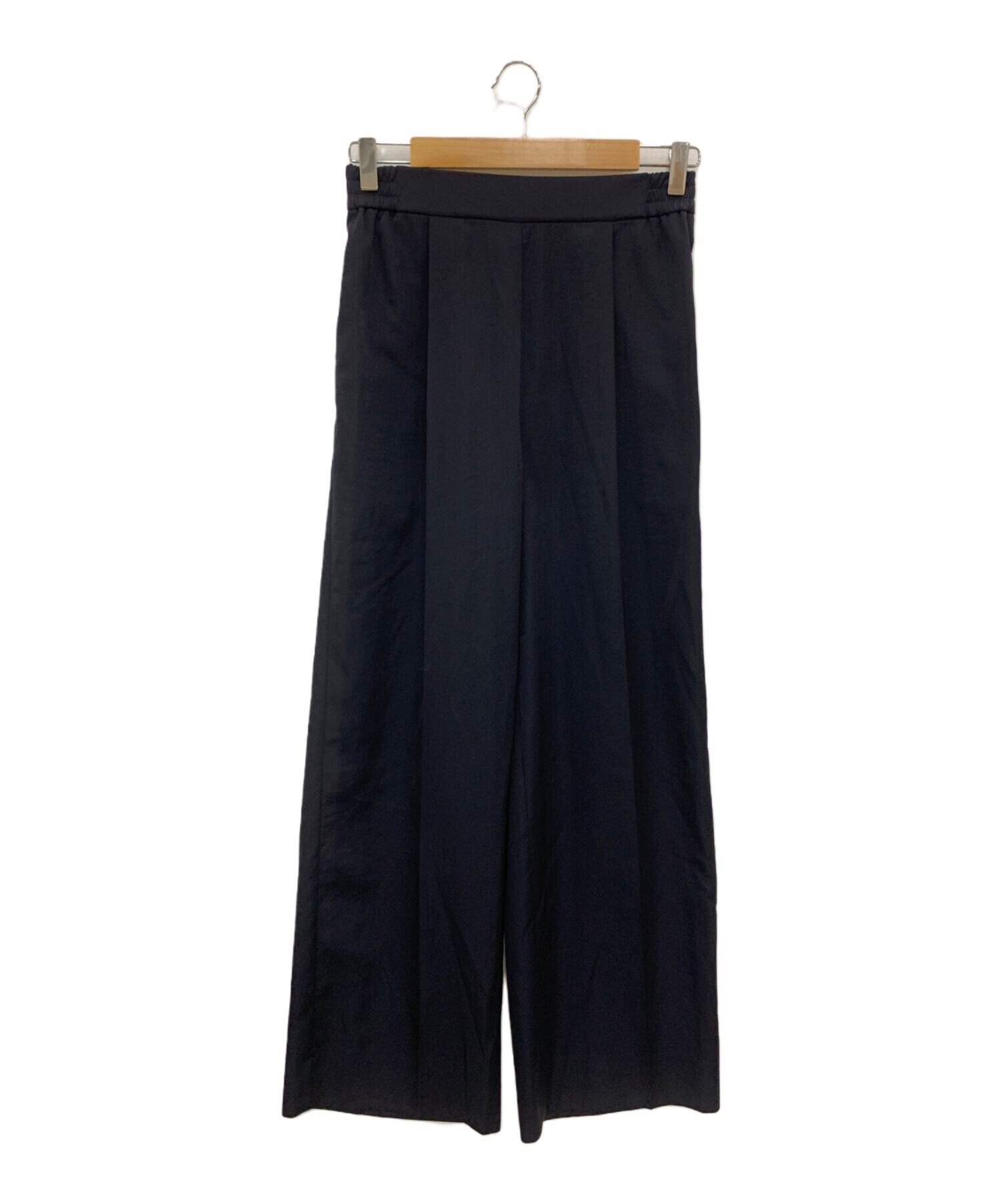 中古・古着通販】YORI (ヨリ) サテンワイドパンツ ブラック サイズ:38  