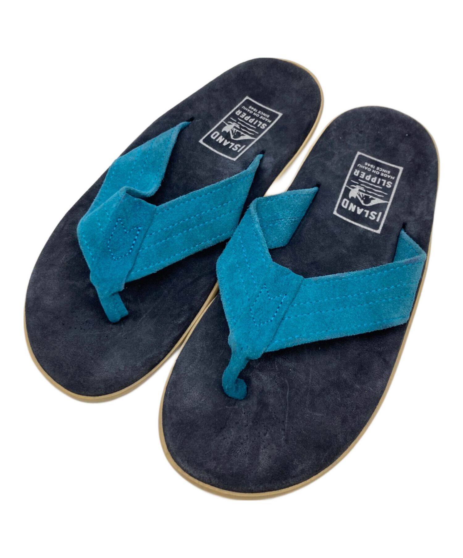 アイランドスリッパネイビースエード9