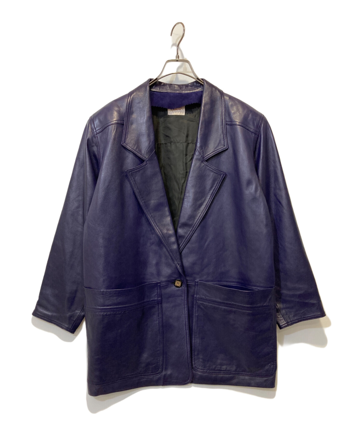 LOEWE ネイビー レザージャケット