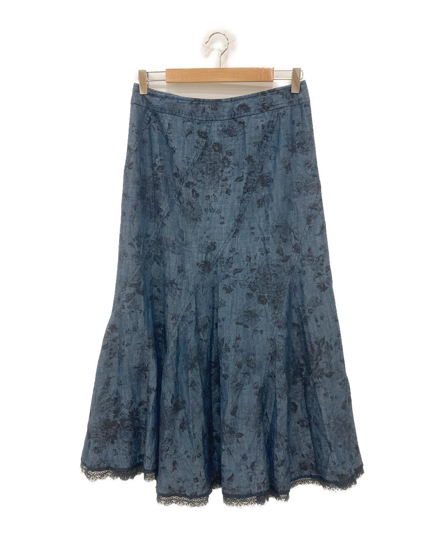 INGEBORG インゲボルグ フレア フリル デニムスカート X3782 INGEBORG