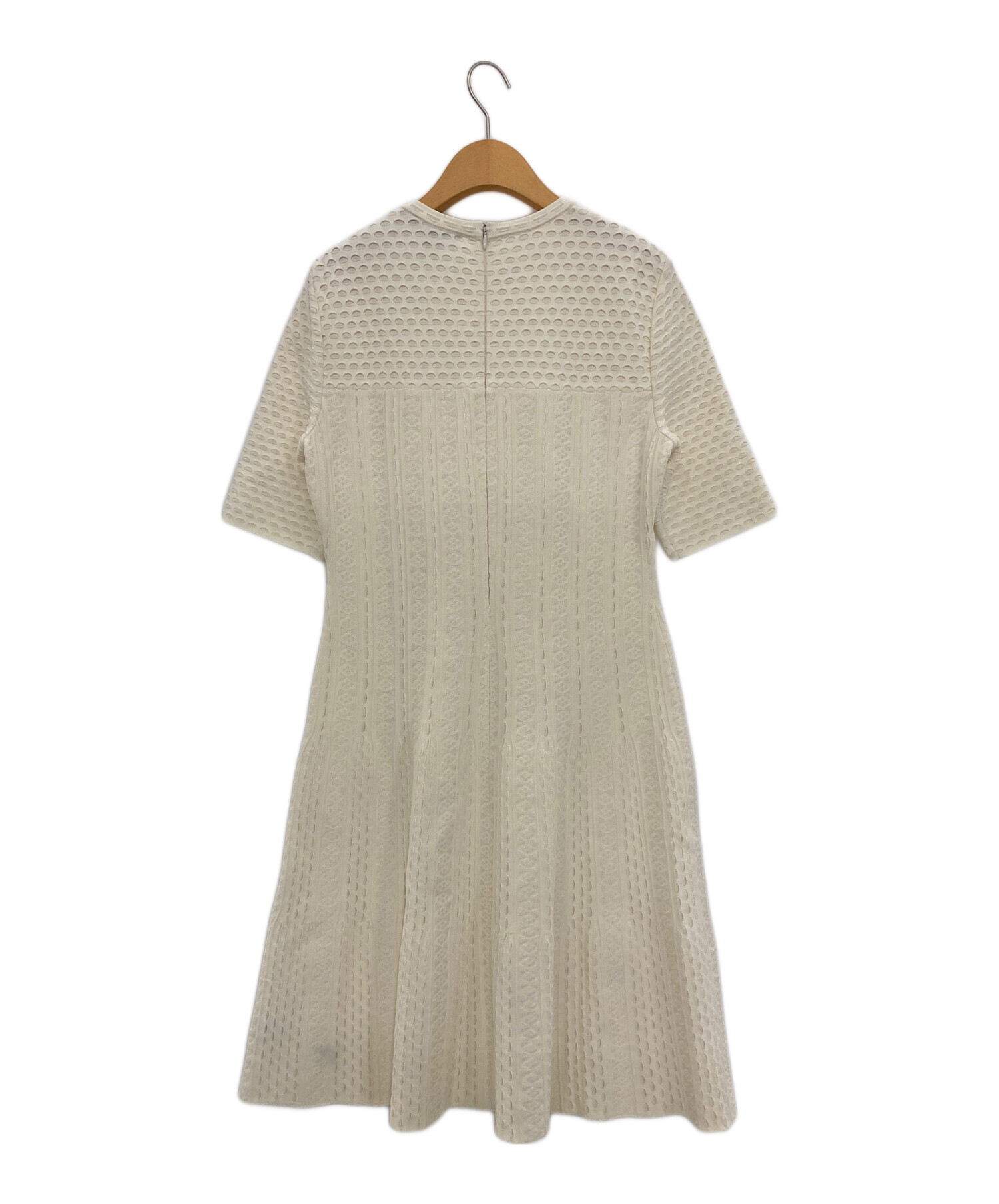中古・古着通販】ST.JOHN (セントジョン) 半袖ワンピース アイボリー 