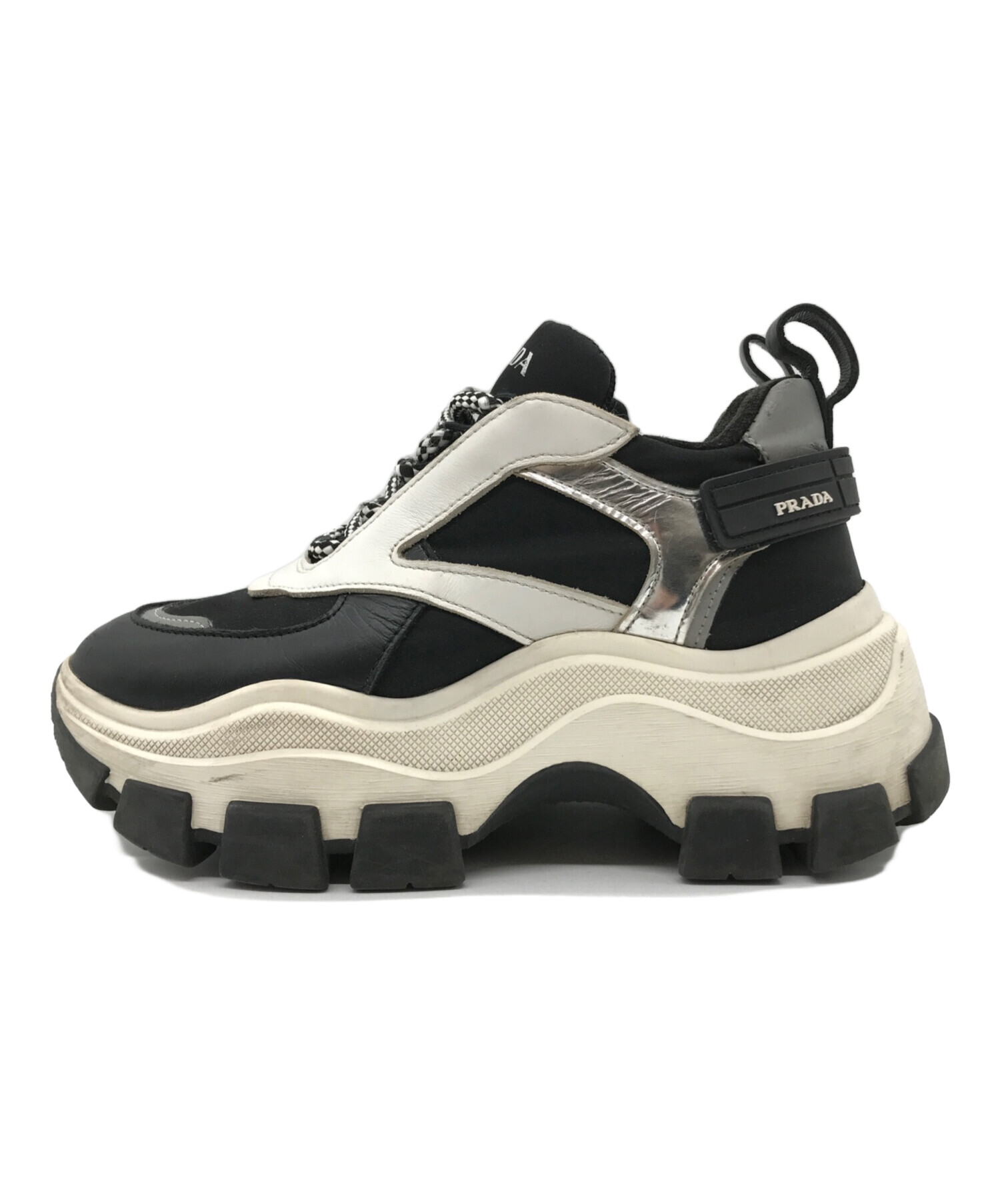 中古・古着通販】PRADA (プラダ) PEGASUS ブロックスニーカー ブラック 