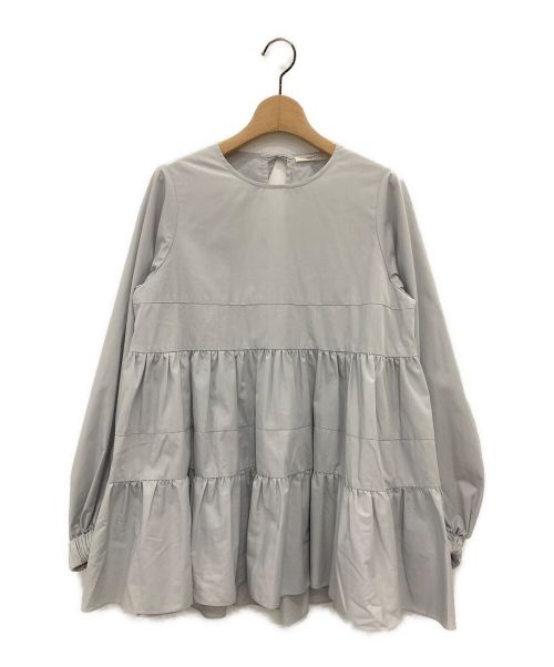 中古・古着通販】YORI (ヨリ) ティアードロングブラウス グレー サイズ 