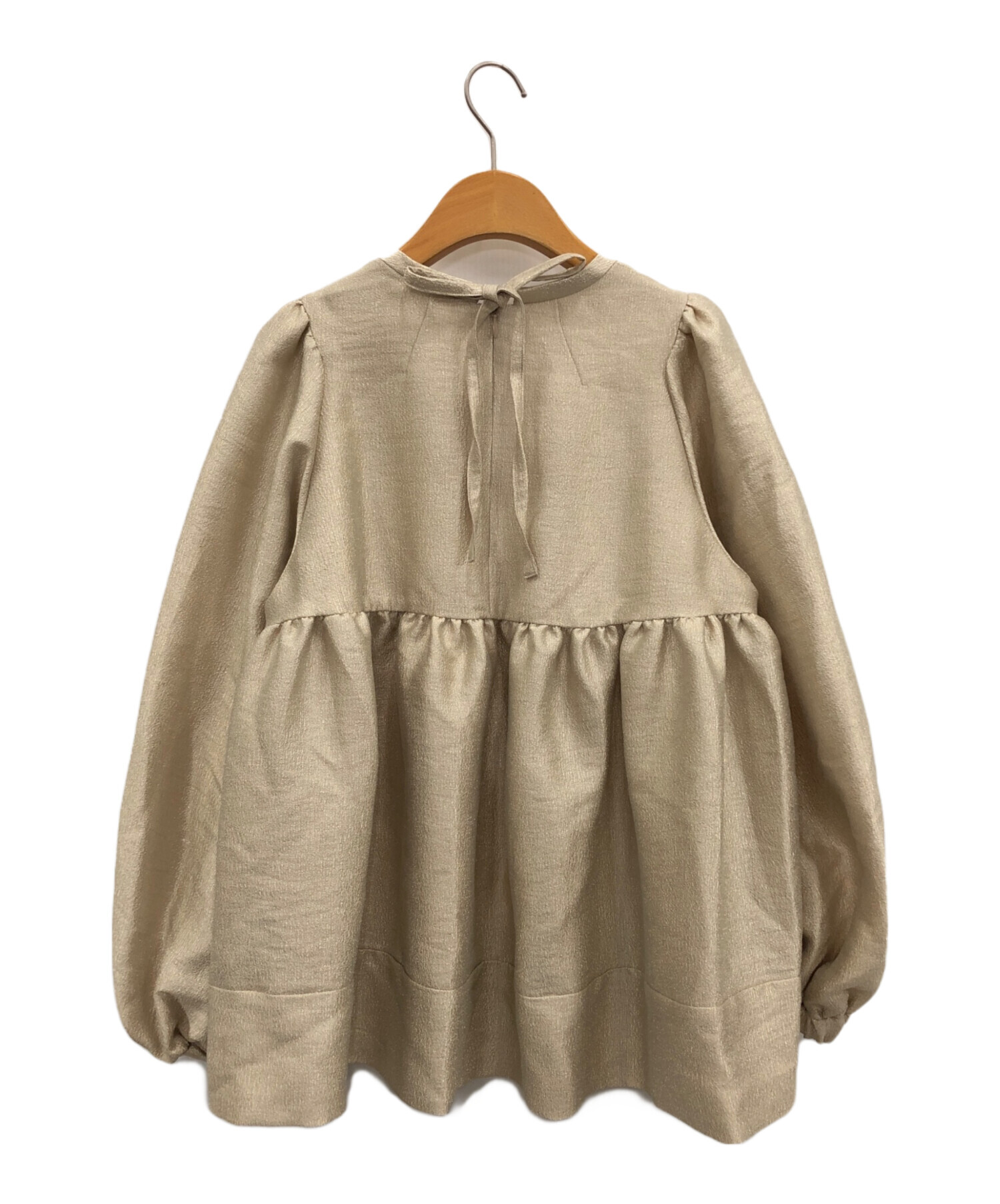 中古・古着通販】yori (ヨリ) シャイニーパフブラウス イエロー サイズ 