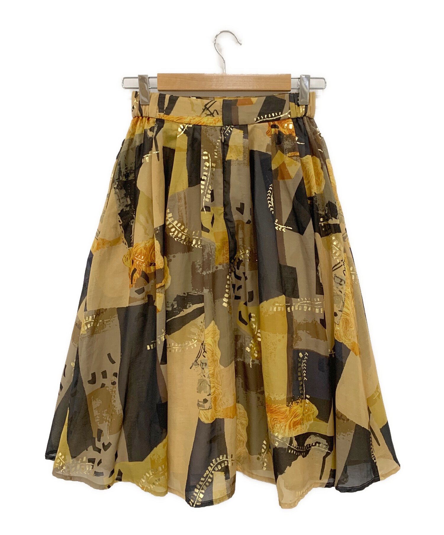 中古・古着通販】Ameri (アメリ) EMILIE TUCK FLARED SKIRT ベージュ 
