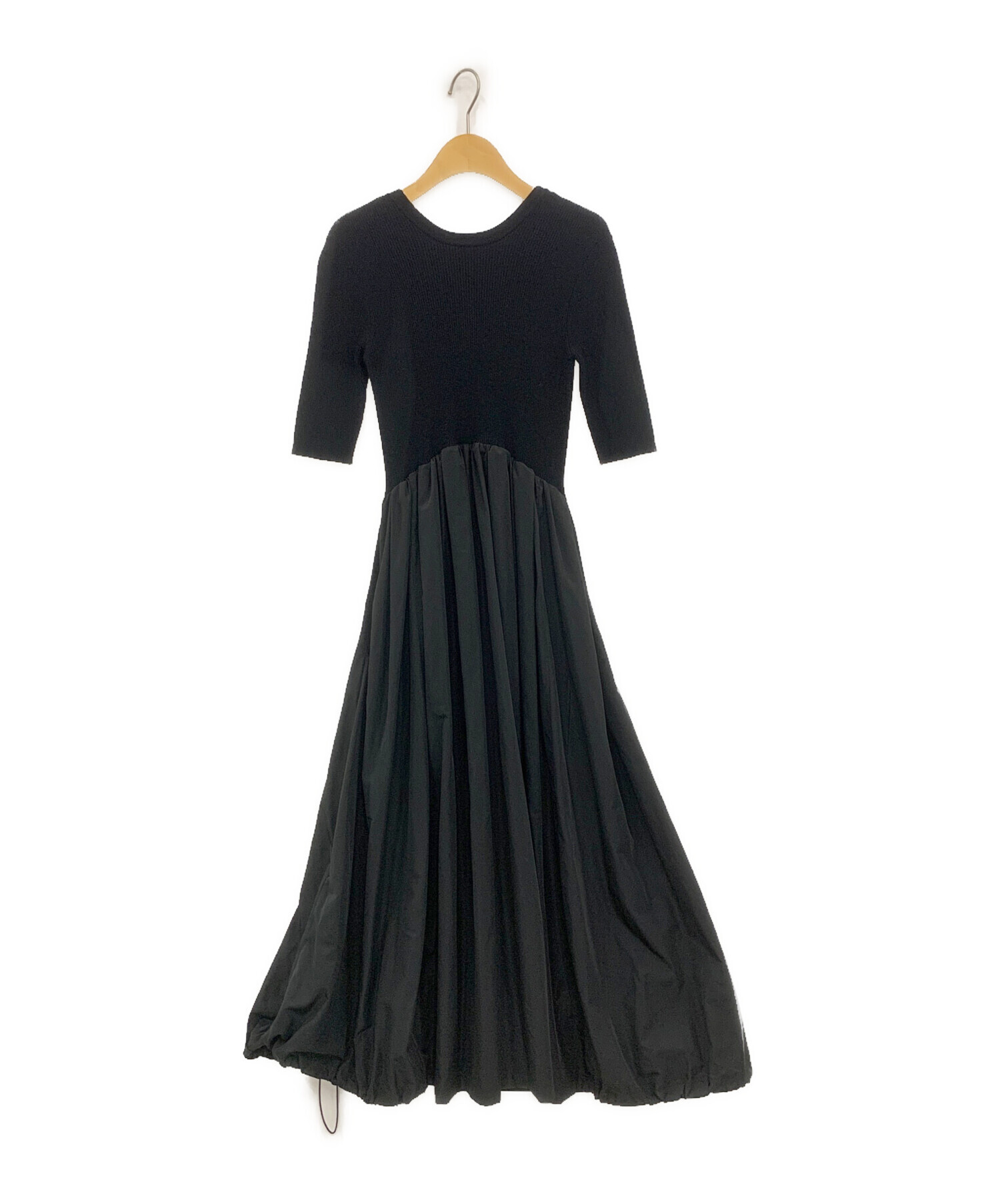 中古・古着通販】emmi atelier (エミアトリエ) ニットドッキングタフタ 