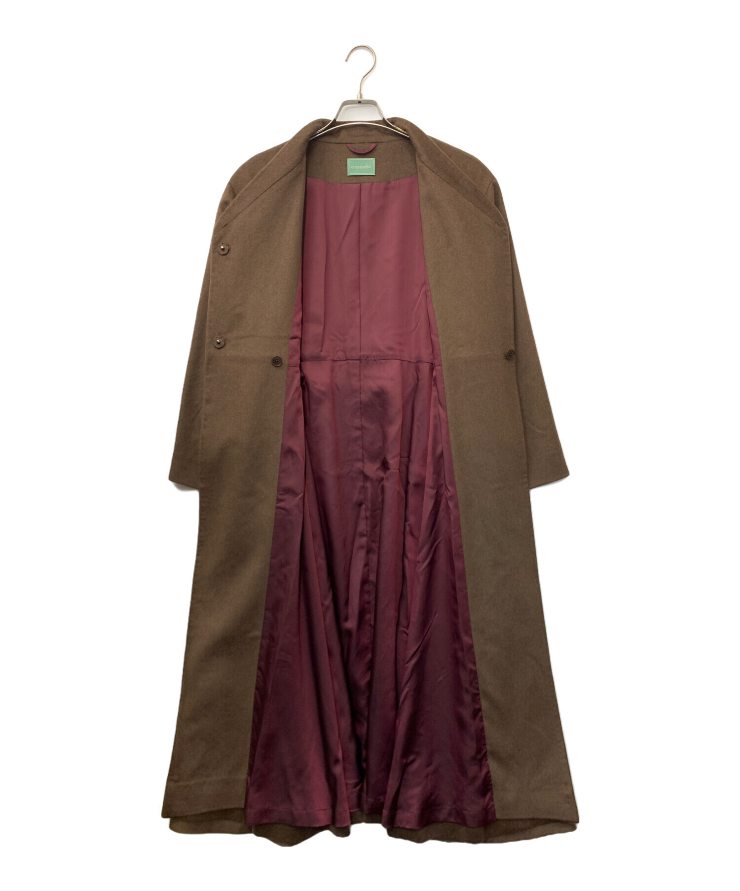 中古・古着通販】coccinelle (コチネレ) ロングコート ブラウン サイズ 