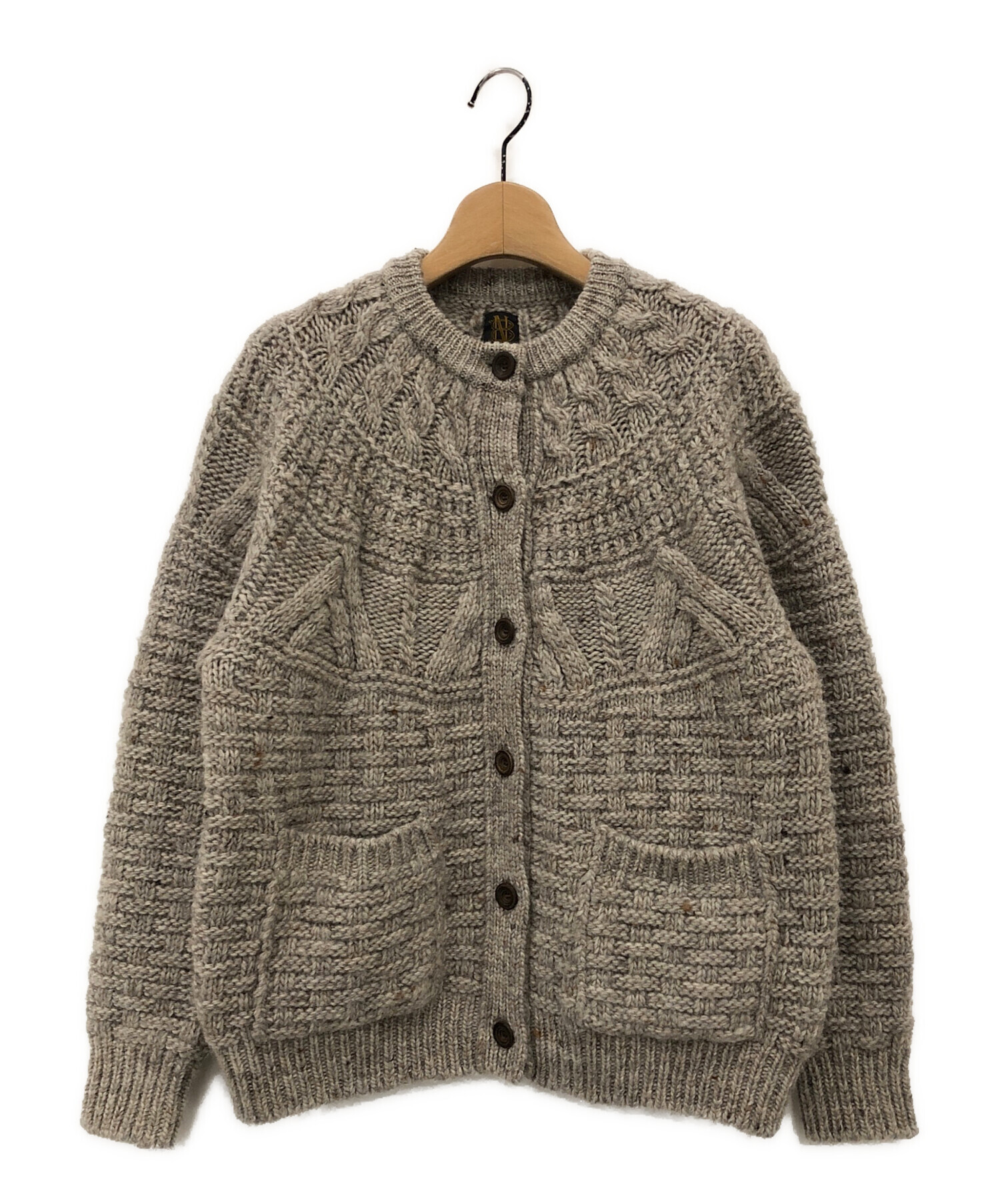 中古・古着通販】BATONER (バトナ―) SPREAD ARAN CREW NECK CARDIGAN 