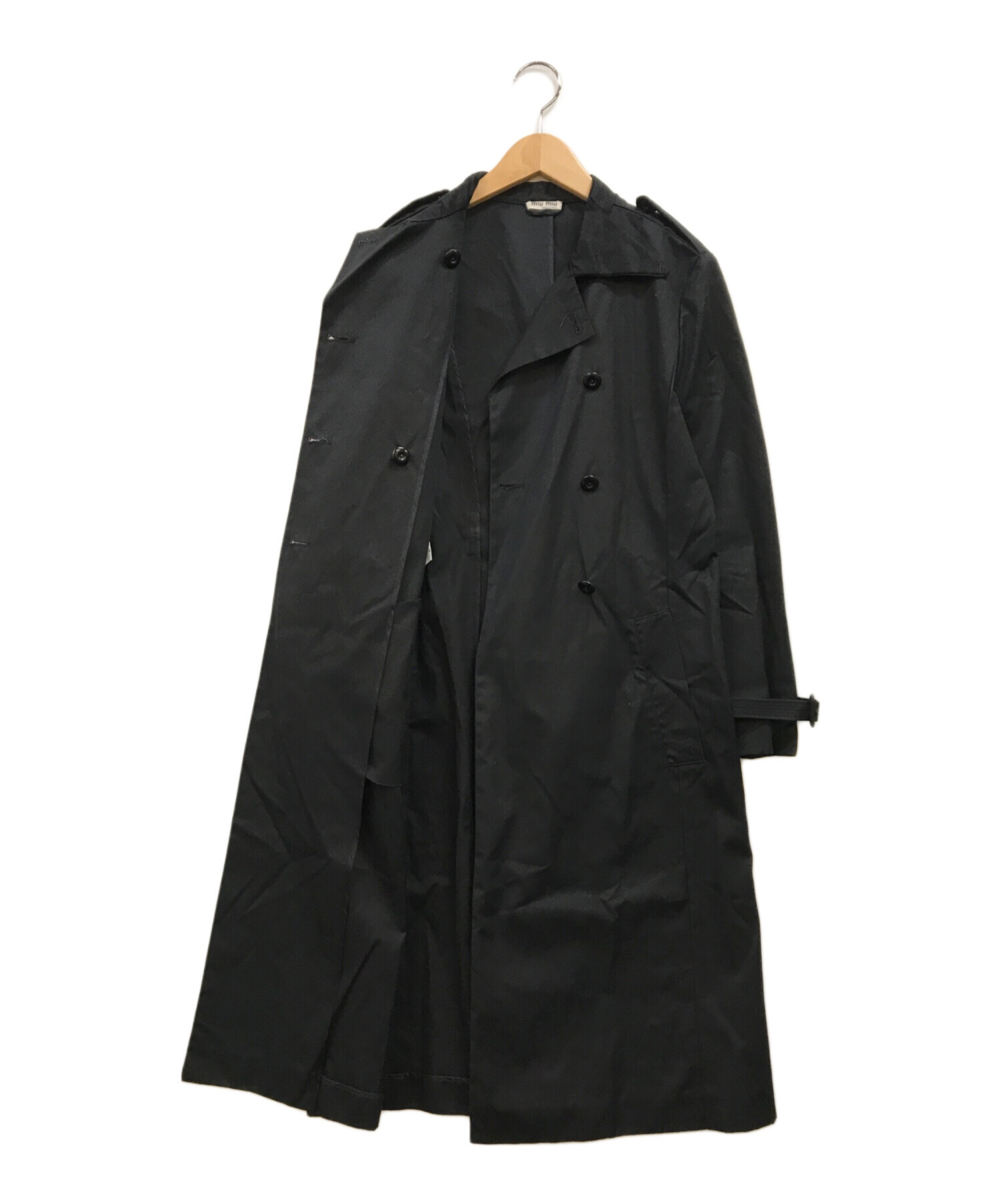 中古・古着通販】MIU MIU (ミュウミュウ) トレンチコート ブラック 