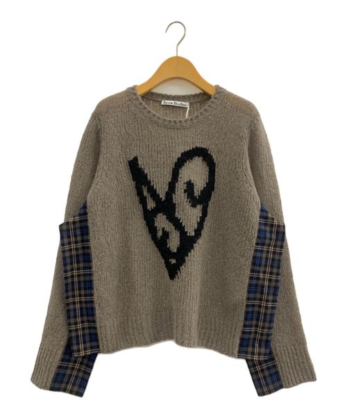 新品 Sサイズ Acne Studios ジャガード ロゴリブ スウェット｜メンズ 