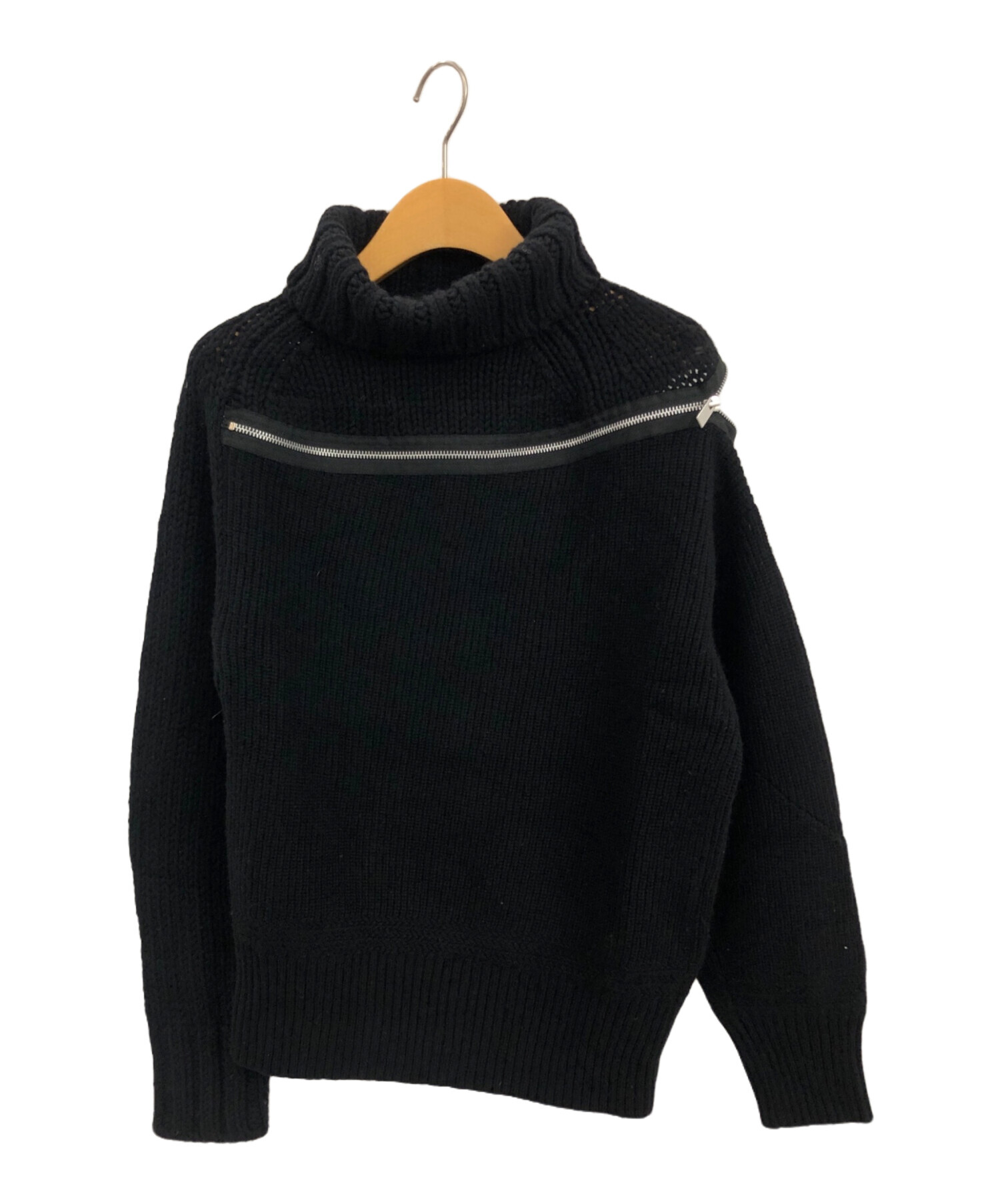 sacai サカイ 20SS ルーズフィットZIPタートルネックニットセーター 