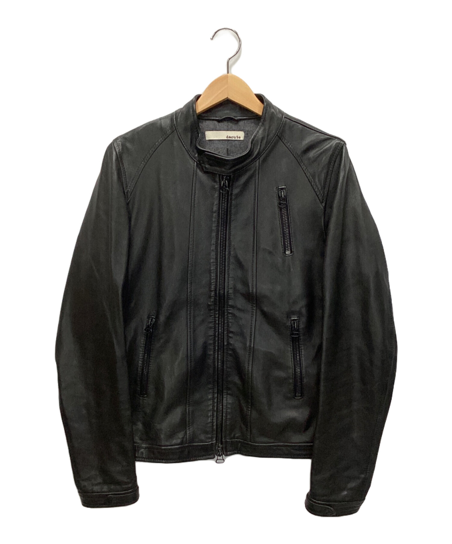 中古・古着通販】DACUTE (ダクテ) レザージャケット ブラック サイズ 